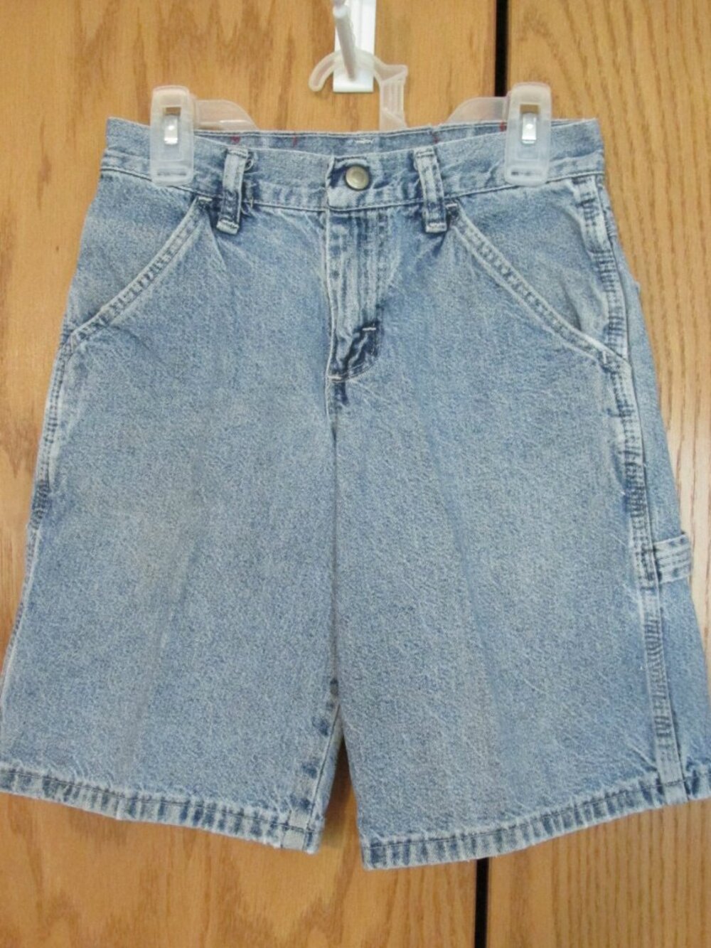 WRANGLER BOY'S SIZE 8 JEANS SHORTS MED BLUE STONE WASHED DENIM HERO CARPENTER US